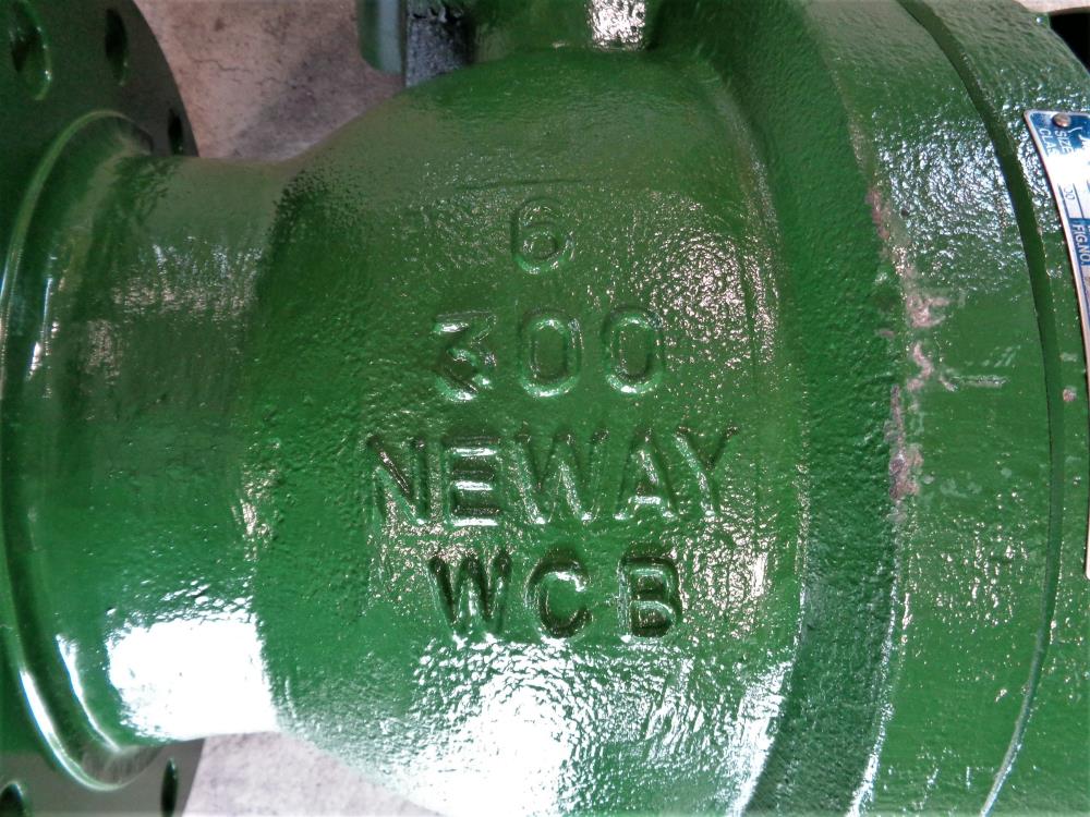 Neway 6" 300# WCB 2-Piece Ball Valve 6FP-B3R-WCB-12662-NC-G-000 w/ Gear Operator